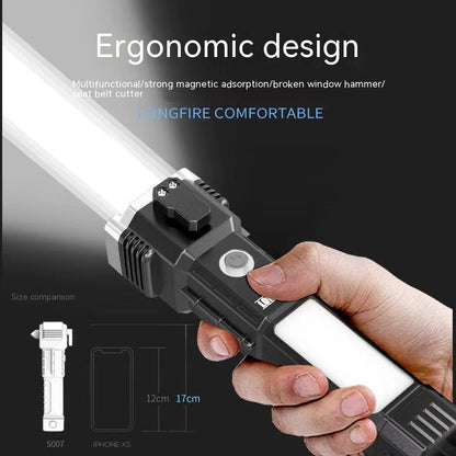 Car Hammer Multifunctional Rechargeable Flashlight